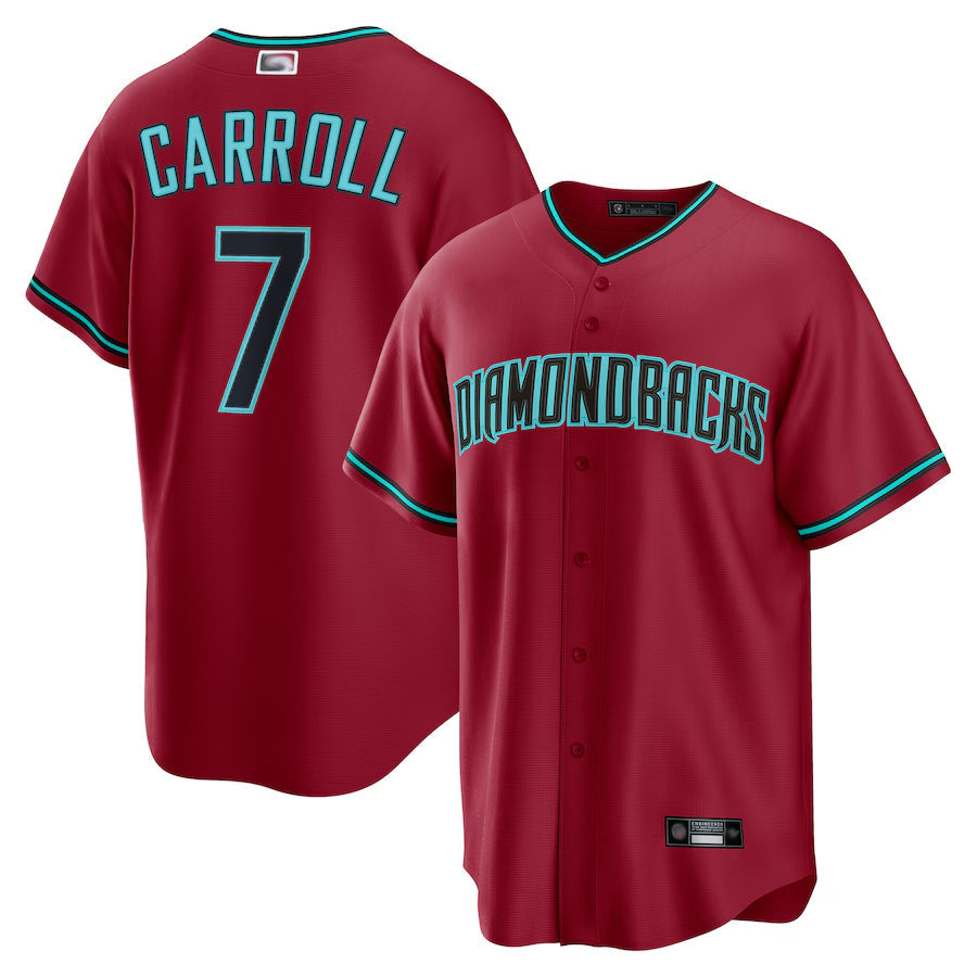 PHIN A.Diamondbacks #7 Corbin Carroll Player Red Home Replica Personalized Stitched Jerseys