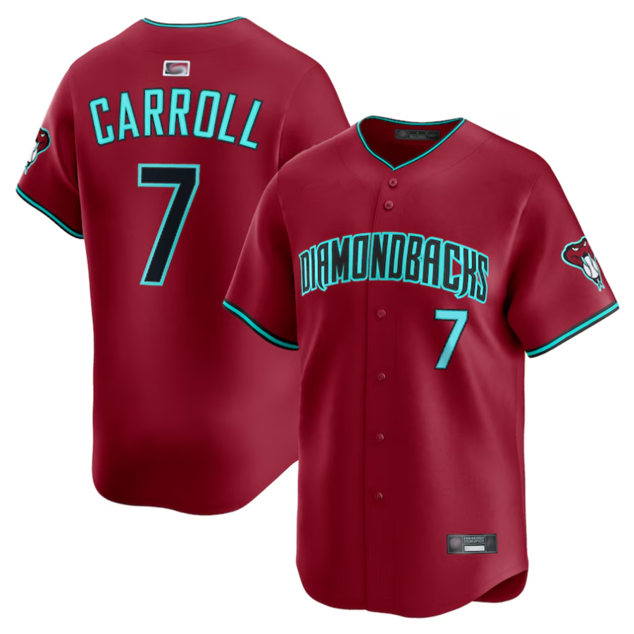 PHIN A.Diamondbacks #7 Corbin Carroll Player Red Alternate Limited Personalized Stitched Jerseys