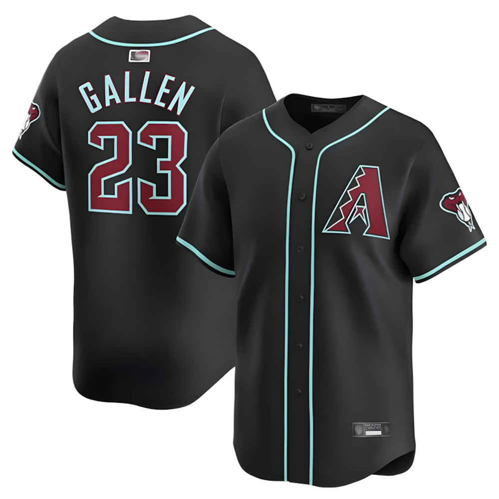 PHIN A.Diamondbacks #23 Zac Gallen Player Black Replica Game Stitched Jerseys