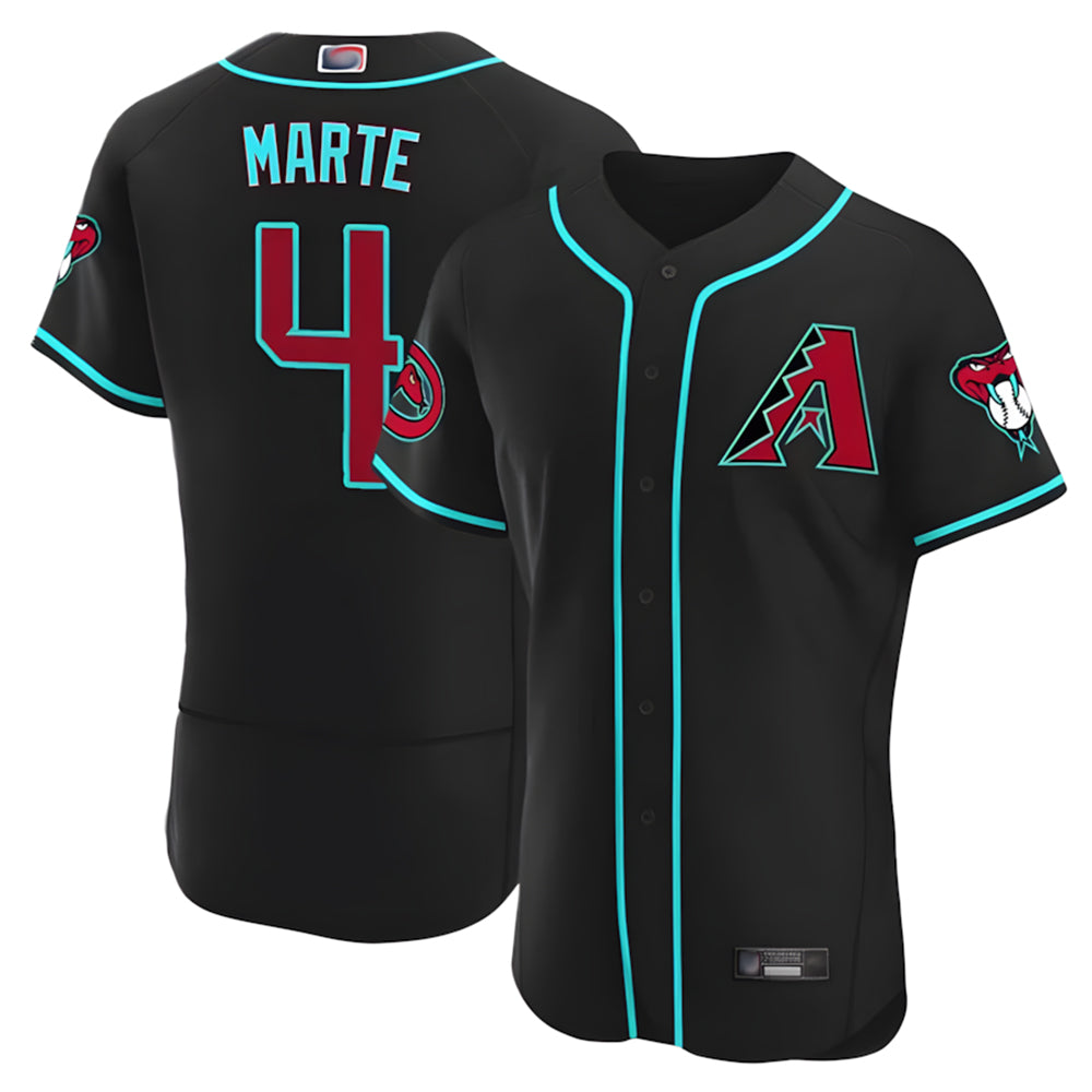 PHIN A.Diamondbacks #4 Ketel Marte Player Black Limited Stitched Jerseys