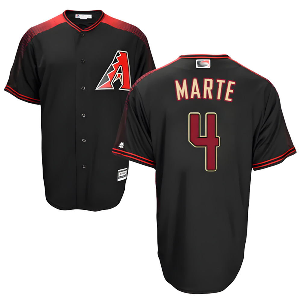 PHIN A.Diamondbacks #4 Ketel Marte Player Black Big & Tall Replica Limited Stitched Jerseys