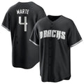 PHIN A.Diamondbacks #4 Ketel Marte Player Black Pointed collar Replica Game Stitched Jerseys