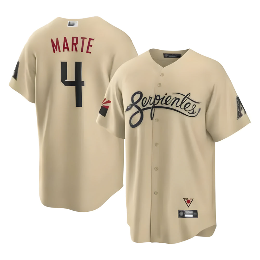 PHIN A.Diamondbacks #4 Ketel Marte Player Gold City Connect Stitched Jerseys