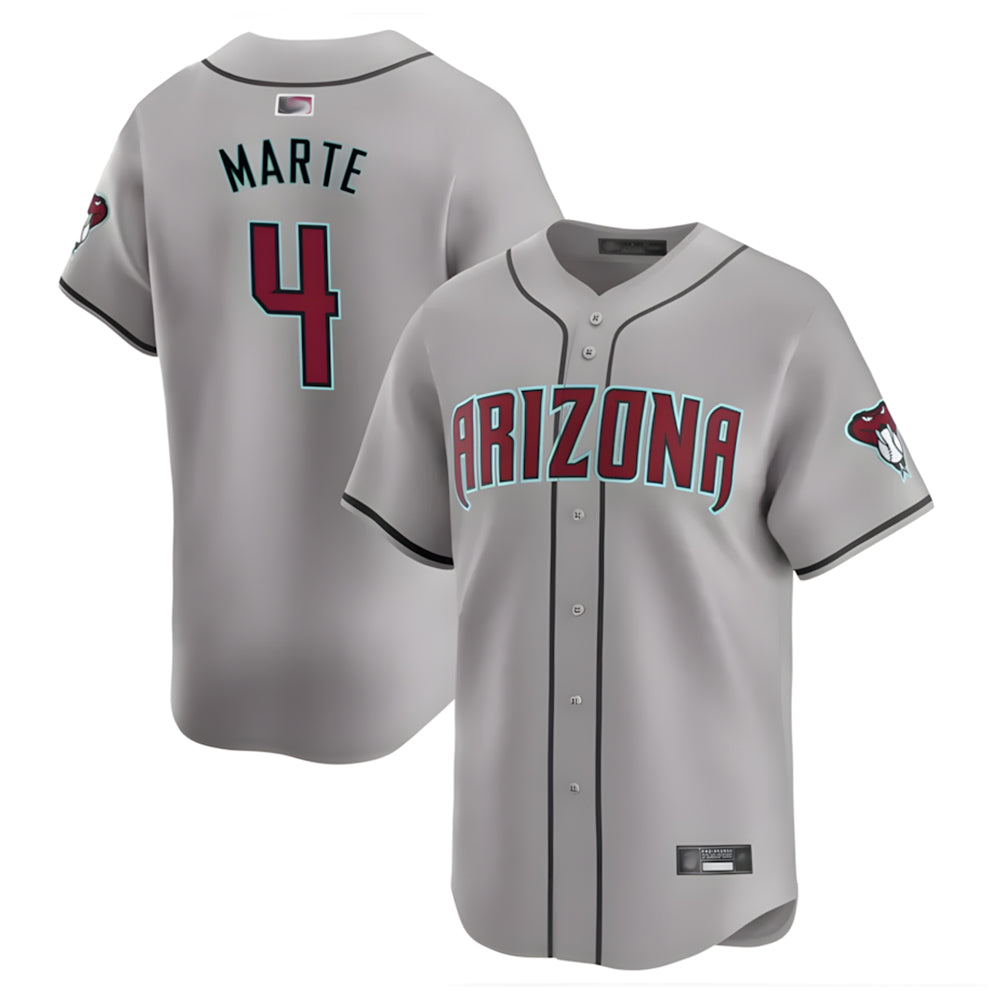 PHIN A.Diamondbacks #4 Ketel Marte Player Gray Replica Game Stitched Jerseys