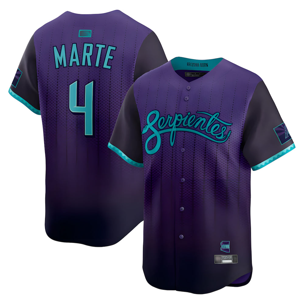 PHIN A.Diamondbacks #4 Ketel Marte Player Purple City Connect Limited Stitched Jerseys