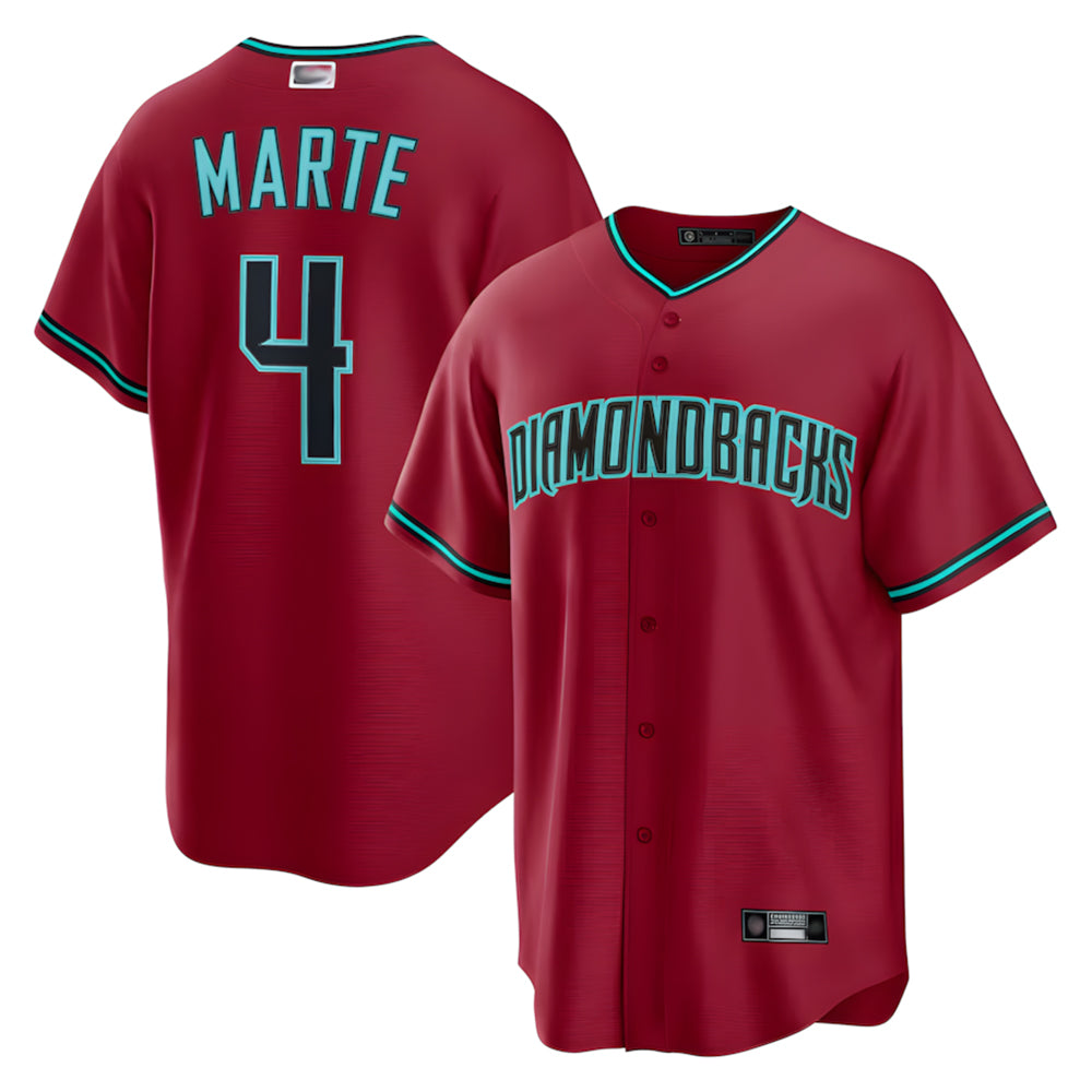 PHIN A.Diamondbacks #4 Ketel Marte Player Red Home Replica Stitched Jerseys