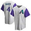 PHIN A.Diamondbacks #4 Ketel Marte Player White-Purple Limited Stitched Jerseys