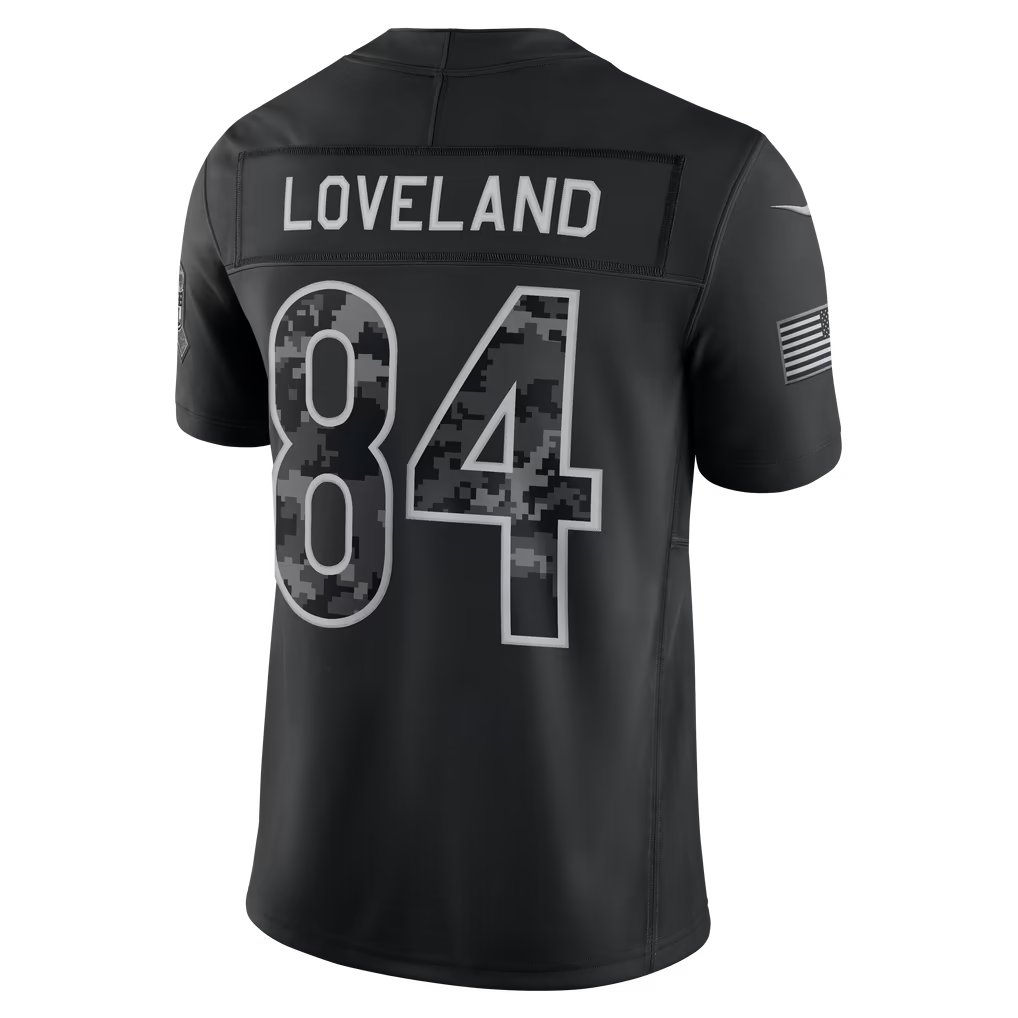 PHIN C.Bears #84 Colston Loveland Black 2026 Salute to Service Stitched Limited Jersey