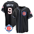 PHIN C.Cubs #9 Miguel Amaya Player Black Fashion Out 150th Anniversary Game Stitched Jerseys
