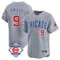 PHIN C.Cubs #9 Miguel Amaya Player Gray Road 150th Anniversary Limited Home Stitched Jerseys