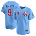 PHIN C.Cubs #9 Miguel Amaya Player Light Blue Limited Home Stitched Jerseys