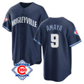 PHIN C.Cubs #9 Miguel Amaya Player Navy 150th Anniversary City Connect Home Game Stitched Jerseys