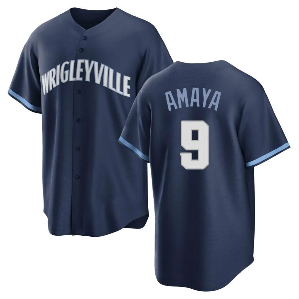 PHIN C.Cubs #9 Miguel Amaya Player Navy City Connect Home Game Stitched Jerseys