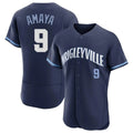PHIN C.Cubs #9 Miguel Amaya Player Navy City Connect Limited Elite Home Stitched Jerseys