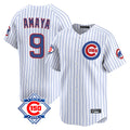 PHIN C.Cubs #9 Miguel Amaya Player White 150th Anniversary Limited Home Game Stitched Jerseys