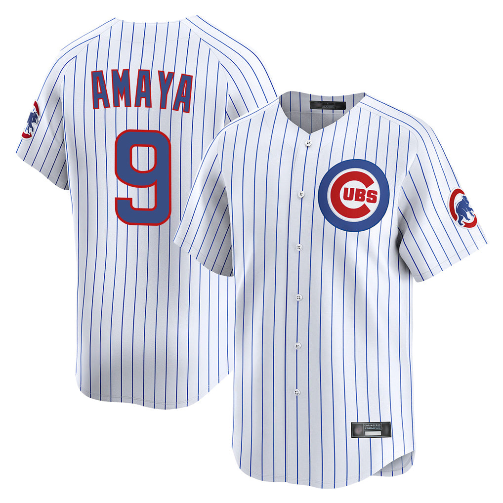 PHIN C.Cubs #9 Miguel Amaya Player White Limited Home Game Stitched Jerseys