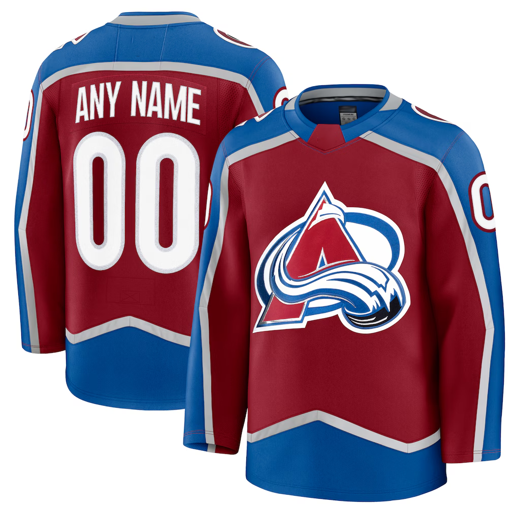 PHIN Custom C.Avalanche Burgundy Home Premium Jerseys