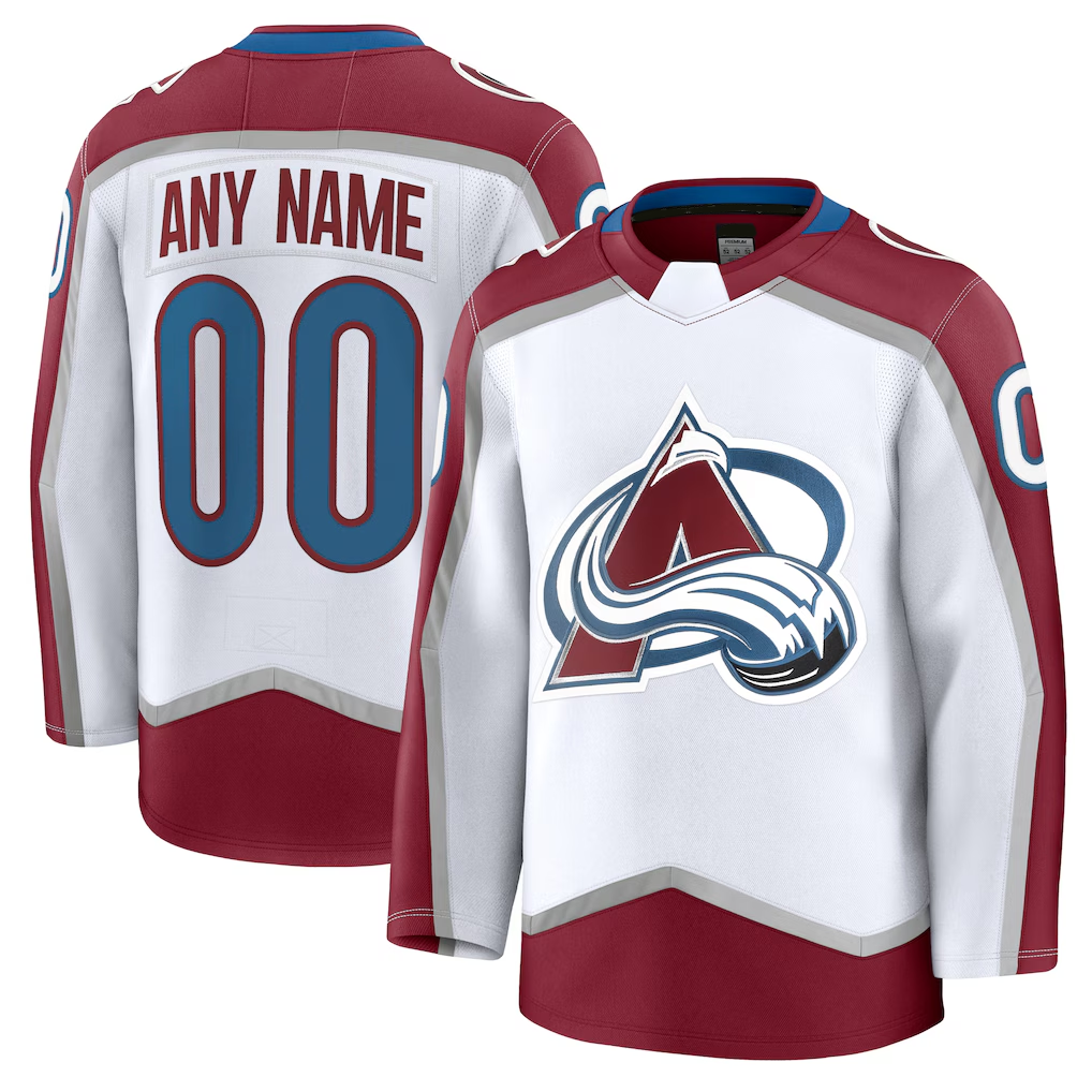 PHIN Custom C.Avalanche White Away Premium Jerseys