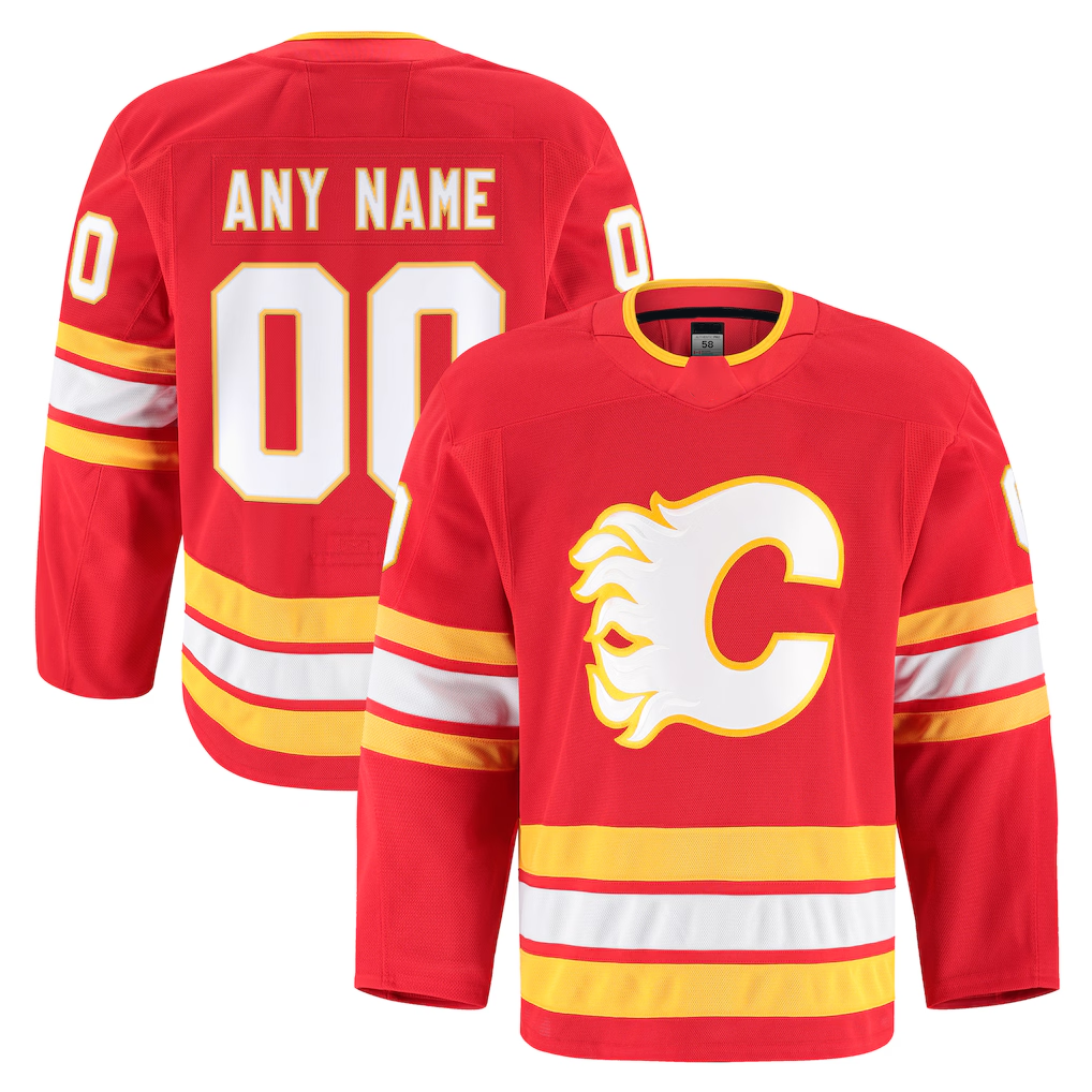 PHIN Custom C.Flames Red Home Authentic Pro Jerseys