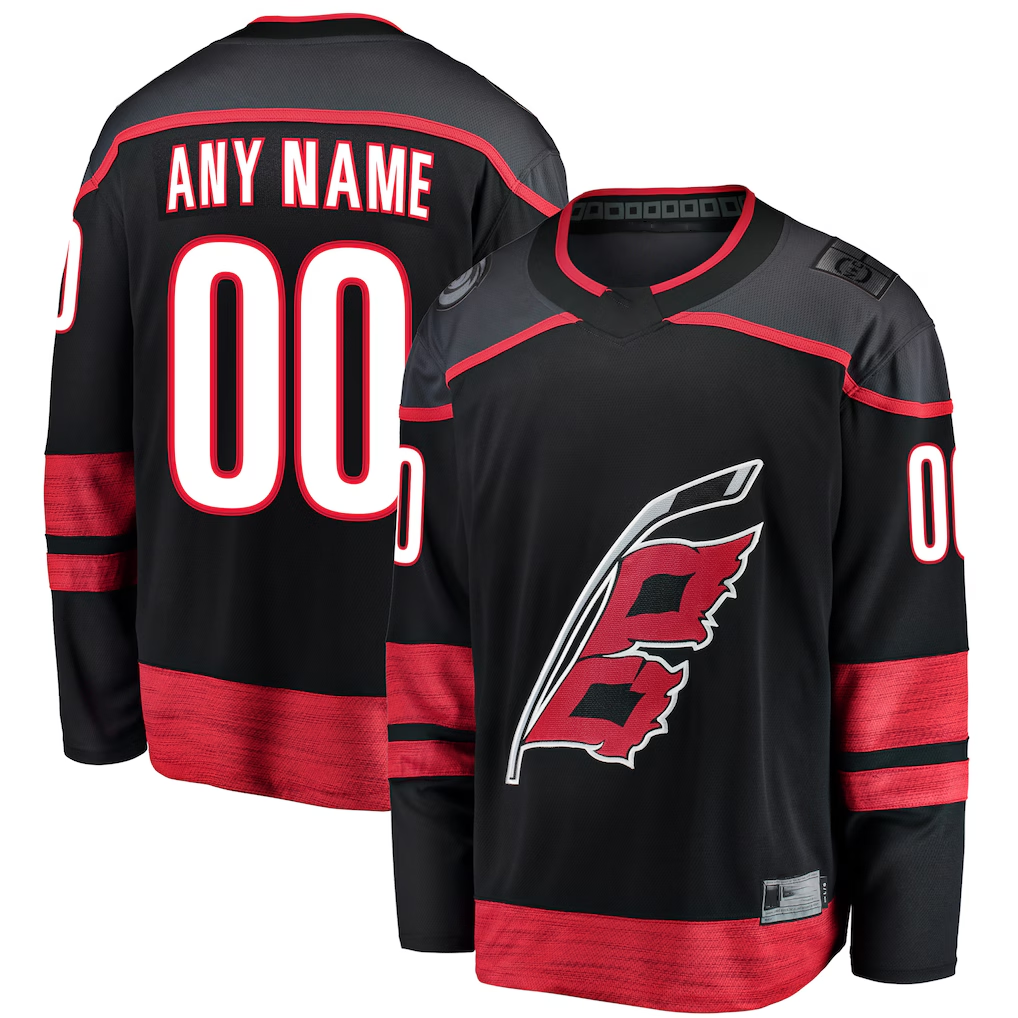 PHIN Custom C.Hurricanes Black Home Breakaway Stitched Jerseys