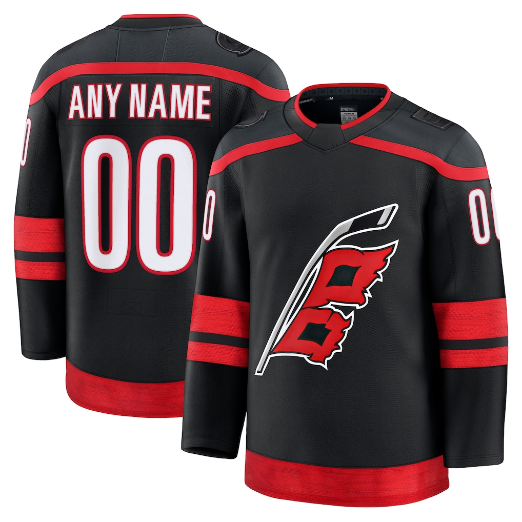 PHIN Custom C.Hurricanes Black Home Premium Stitched Jerseys