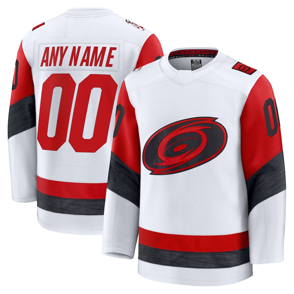 PHIN Custom C.Hurricanes White Away Premium Stitched Jerseys