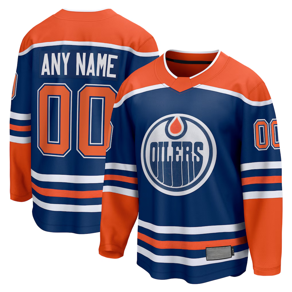 PHIN Custom E.Oilers Royal Home Breakaway Jerseys