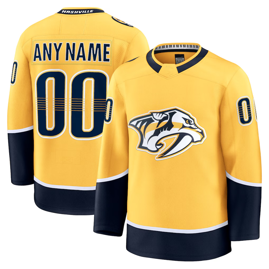 PHIN Custom N.Predators Gold Home Premium Jerseys