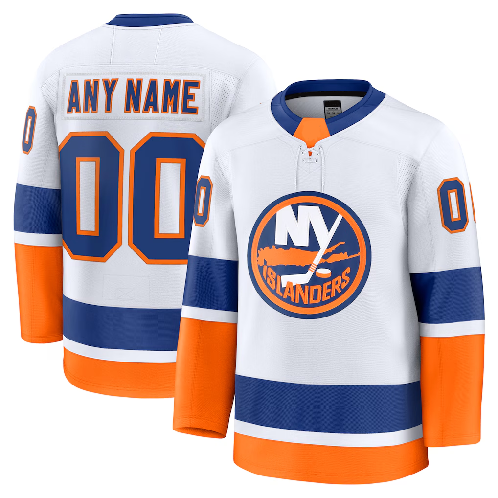 PHIN Custom NY.Islanders White Away Premium Jerseys