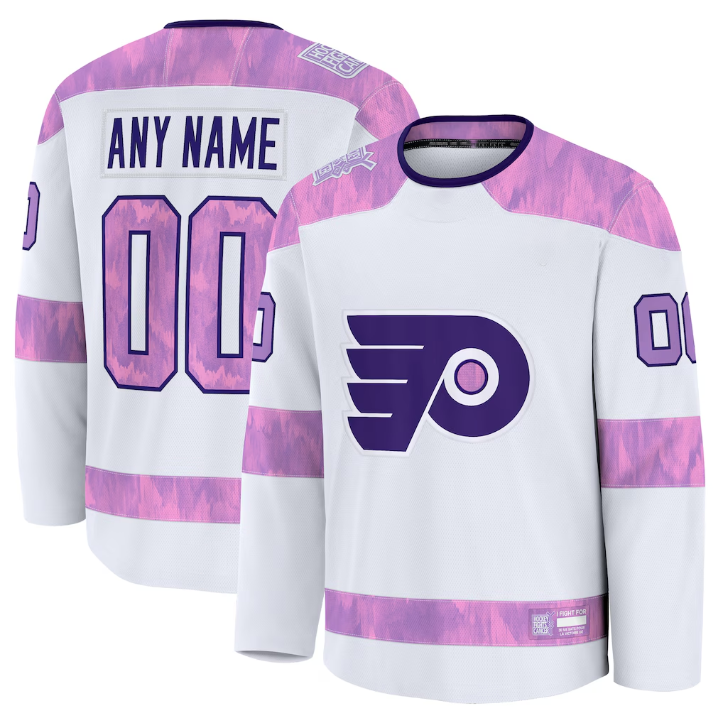 PHIN Custom P.Flyers White 2024 Hockey Fights Cancer Practice Jerseys