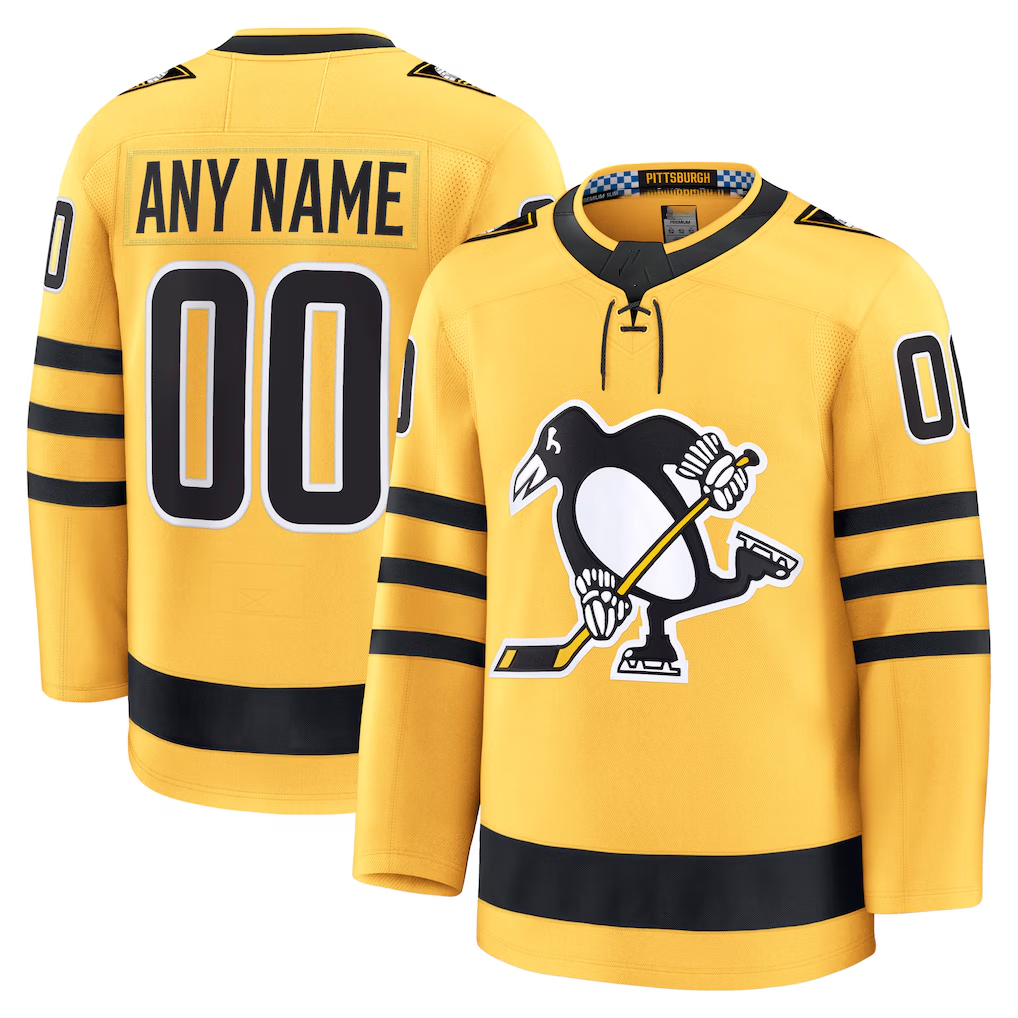 PHIN Custom P.Penguins Gold Alternate Premium Jerseys