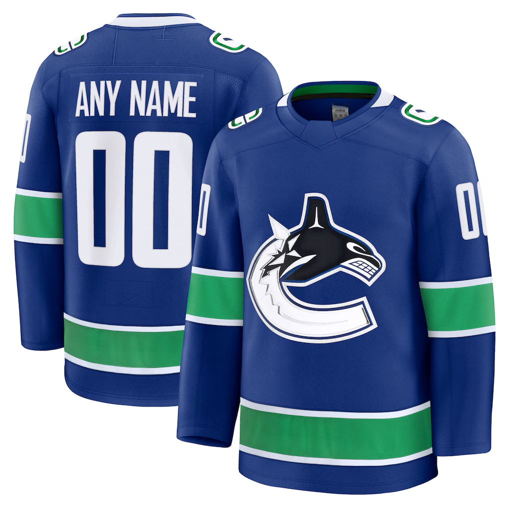 PHIN Custom V.Canucks Blue Home Premium Jerseys