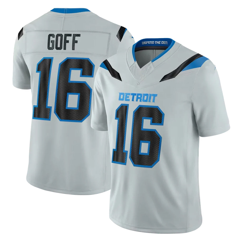 PHIN D.Lions #16 Jared Goff Player Silver Limited 2026 Rivalries Collection Home Game Stitched Jerseys