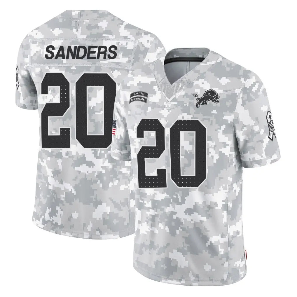 PHIN D.Lions #20 Barry Sanders Player Arctic Camo Salute To Service Limited Stitched Jerseys