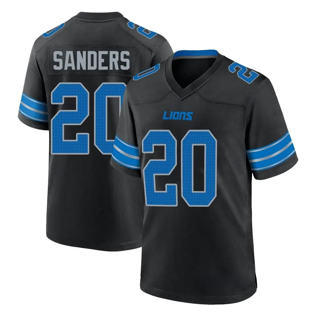 PHIN D.Lions #20 Barry Sanders Player Black Alternate Home Game Stitched Jerseys