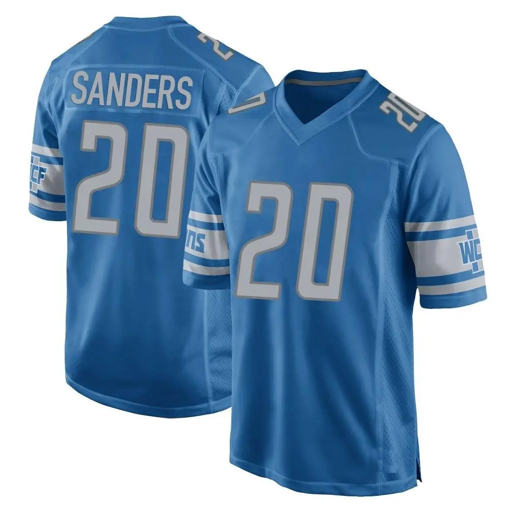 PHIN D.Lions #20 Barry Sanders Player Blue Home Game Stitched Jerseys