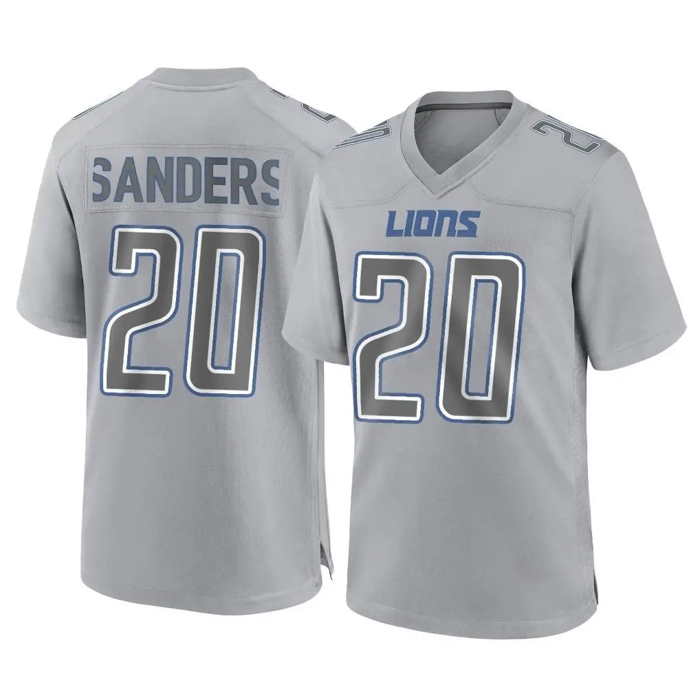 PHIN D.Lions #20 Barry Sanders Player Gray Atmosphere Fashion Home Game Stitched Jerseys