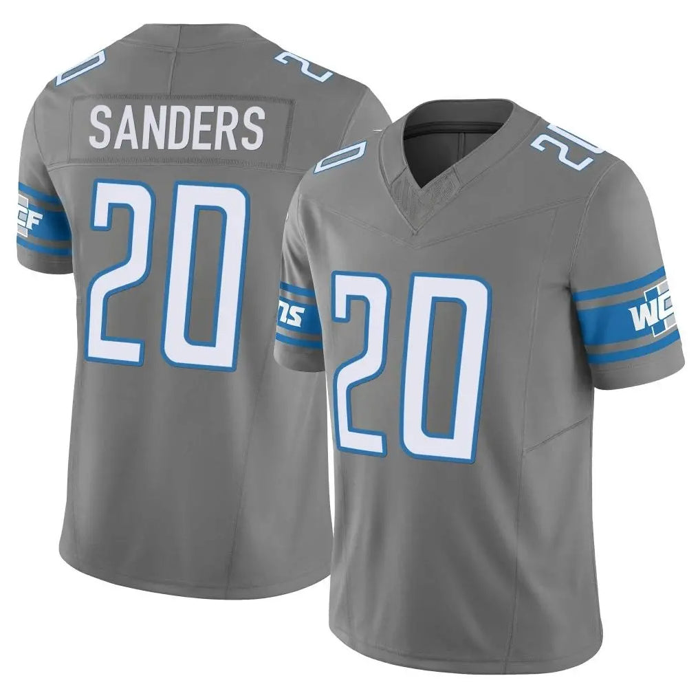 PHIN D.Lions #20 Barry Sanders Player Gray Vapor F.U.S.E. Limited Home Game Stitched Jerseys