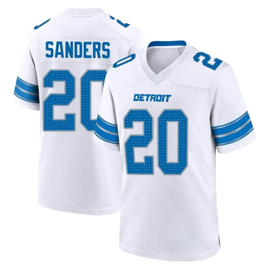 PHIN D.Lions #20 Barry Sanders Player White Alternate Home Game Stitched Jerseys