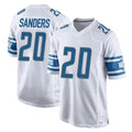 PHIN D.Lions #20 Barry Sanders Player White Home Game Stitched Jerseys