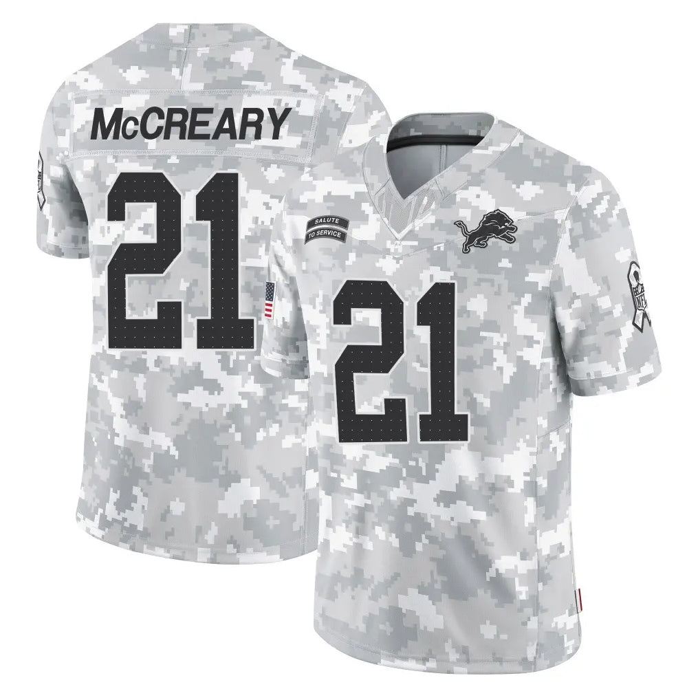 PHIN D.Lions #21 Roger McCreary Player Arctic Camo Salute To Service Limited Stitched Jerseys