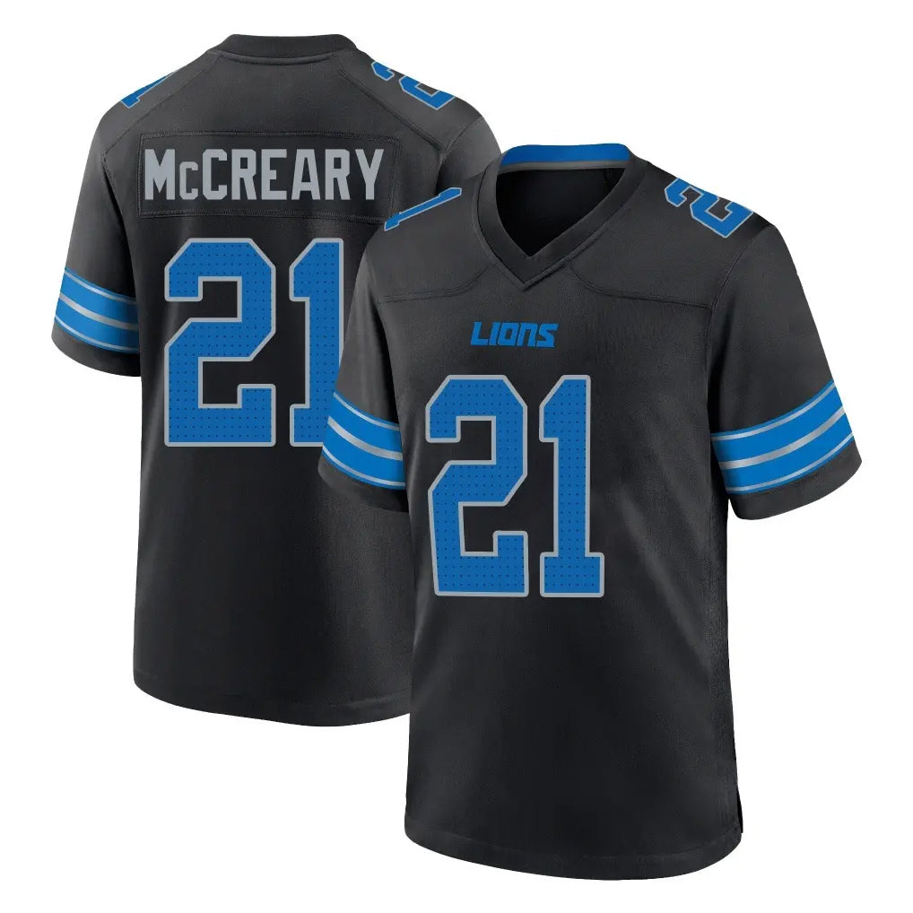 PHIN D.Lions #21 Roger McCreary Player Black Alternate Home Game Stitched Jerseys