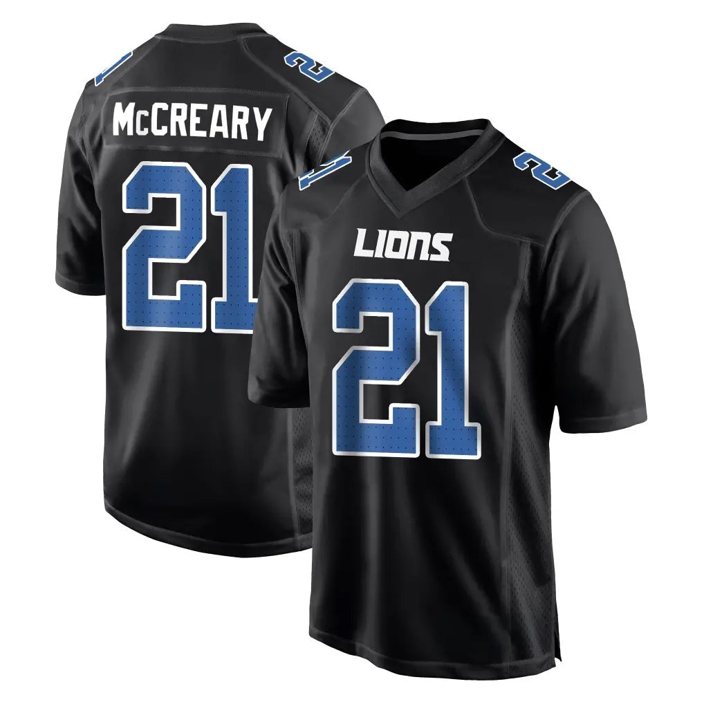 PHIN D.Lions #21 Roger McCreary Player Black Fashion Home Game Stitched Jerseys