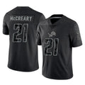 PHIN D.Lions #21 Roger McCreary Player Black Reflective Limited Home Game Stitched Jerseys