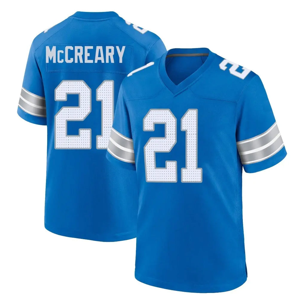 PHIN D.Lions #21 Roger McCreary Player Blue Alternate Home Game Stitched Jerseys