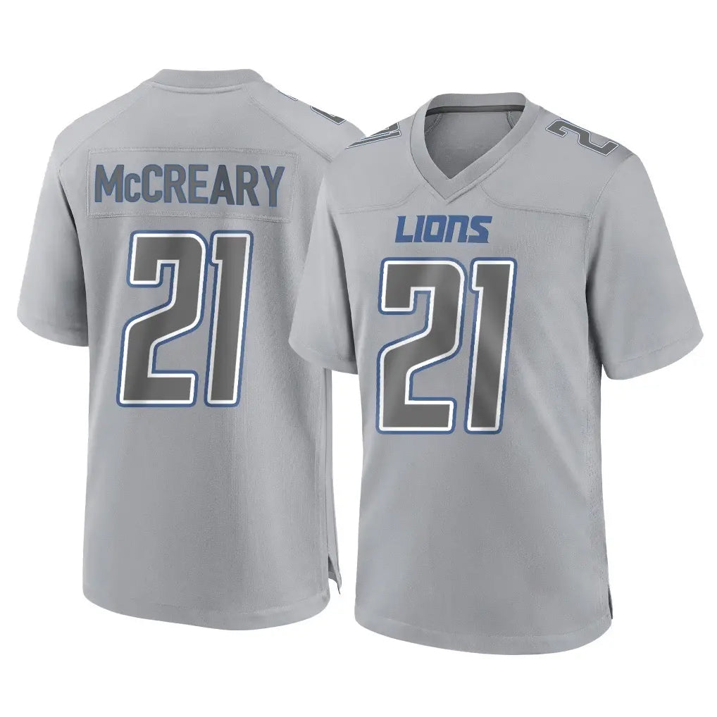 PHIN D.Lions #21 Roger McCreary Player Gray Atmosphere Fashion Home Game Stitched Jerseys