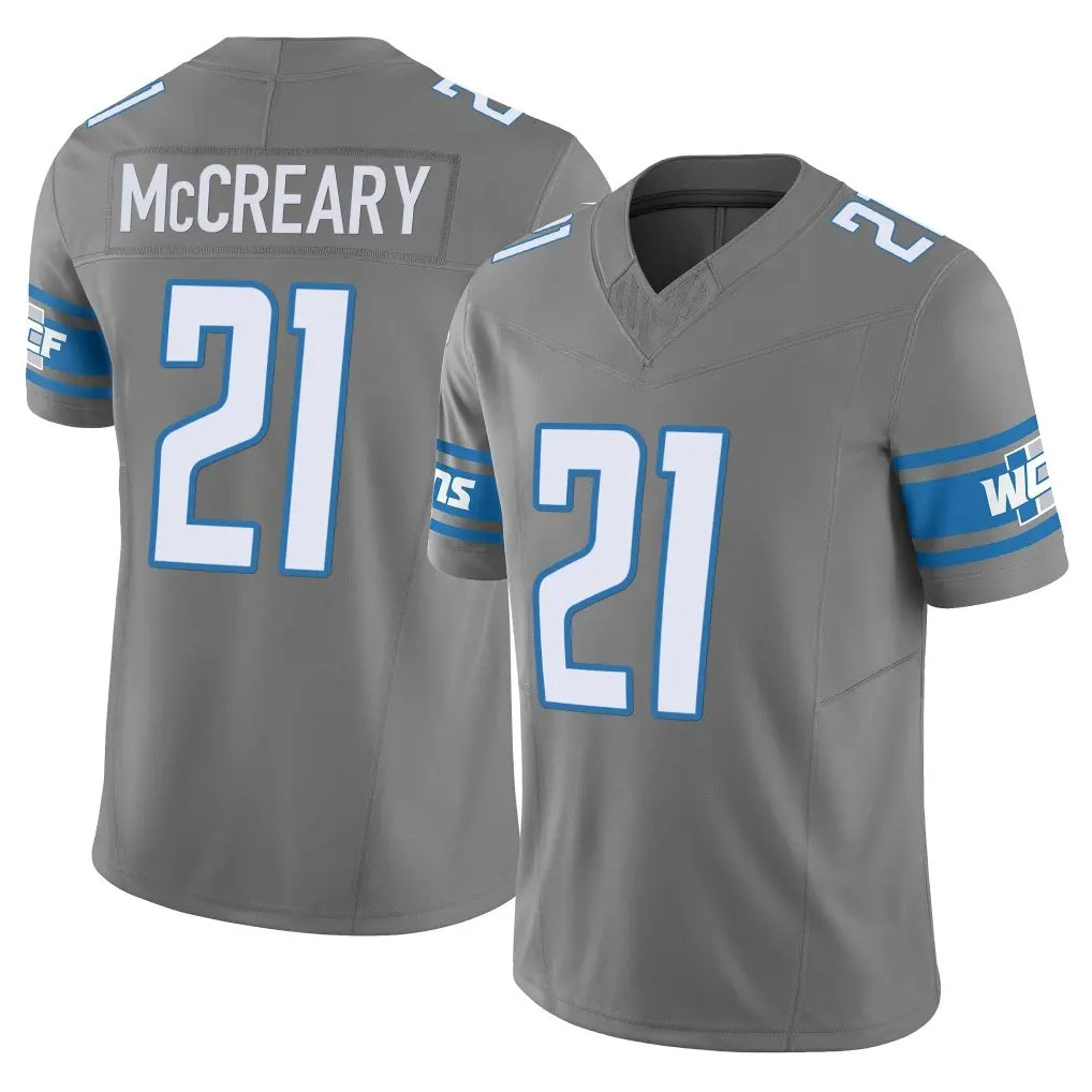 PHIN D.Lions #21 Roger McCreary Player Gray Vapor F.U.S.E. Limited Home Game Stitched Jerseys