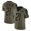 PHIN D.Lions #21 Roger McCreary Player Olive Salute To Service Limited Game Stitched Jerseys