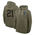 PHIN D.Lions #21 Roger McCreary Player Olive Salute to Service Pullover Hoodies Limited Stitched Jerseys
