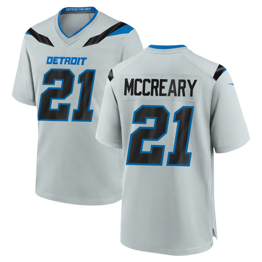 PHIN D.Lions #21 Roger McCreary Player Silver 2026 Rivalries Collection Home Game Stitched Jerseys